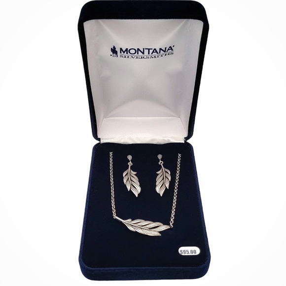 Montana Silversmith Ladies Singleton Feather Jewelry Set NEW Retail $95 - Picture 7 of 11